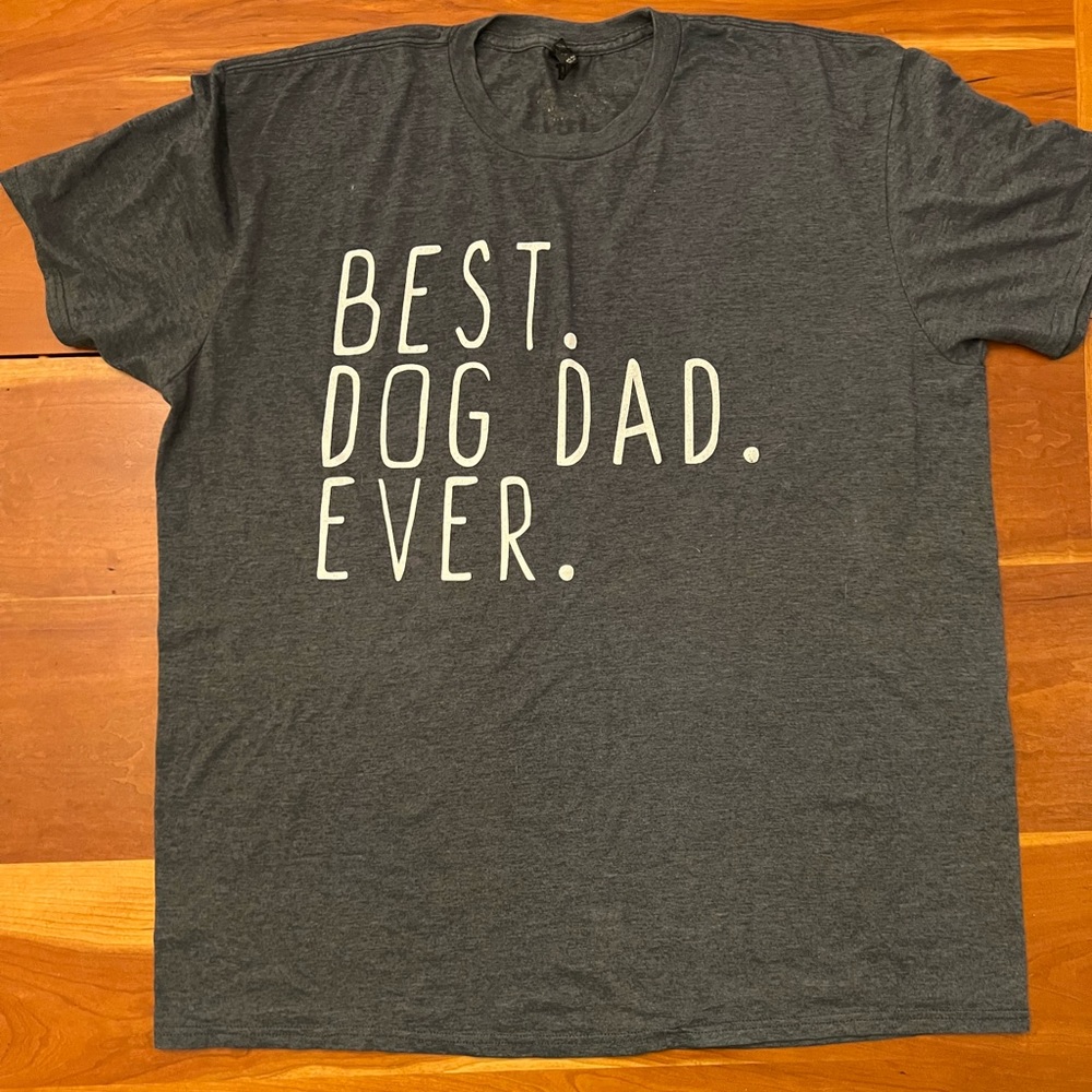 Best Dog Dad Ever Lightweight Comfort T-shirt, Charcoal Gray, Men’s 2XL